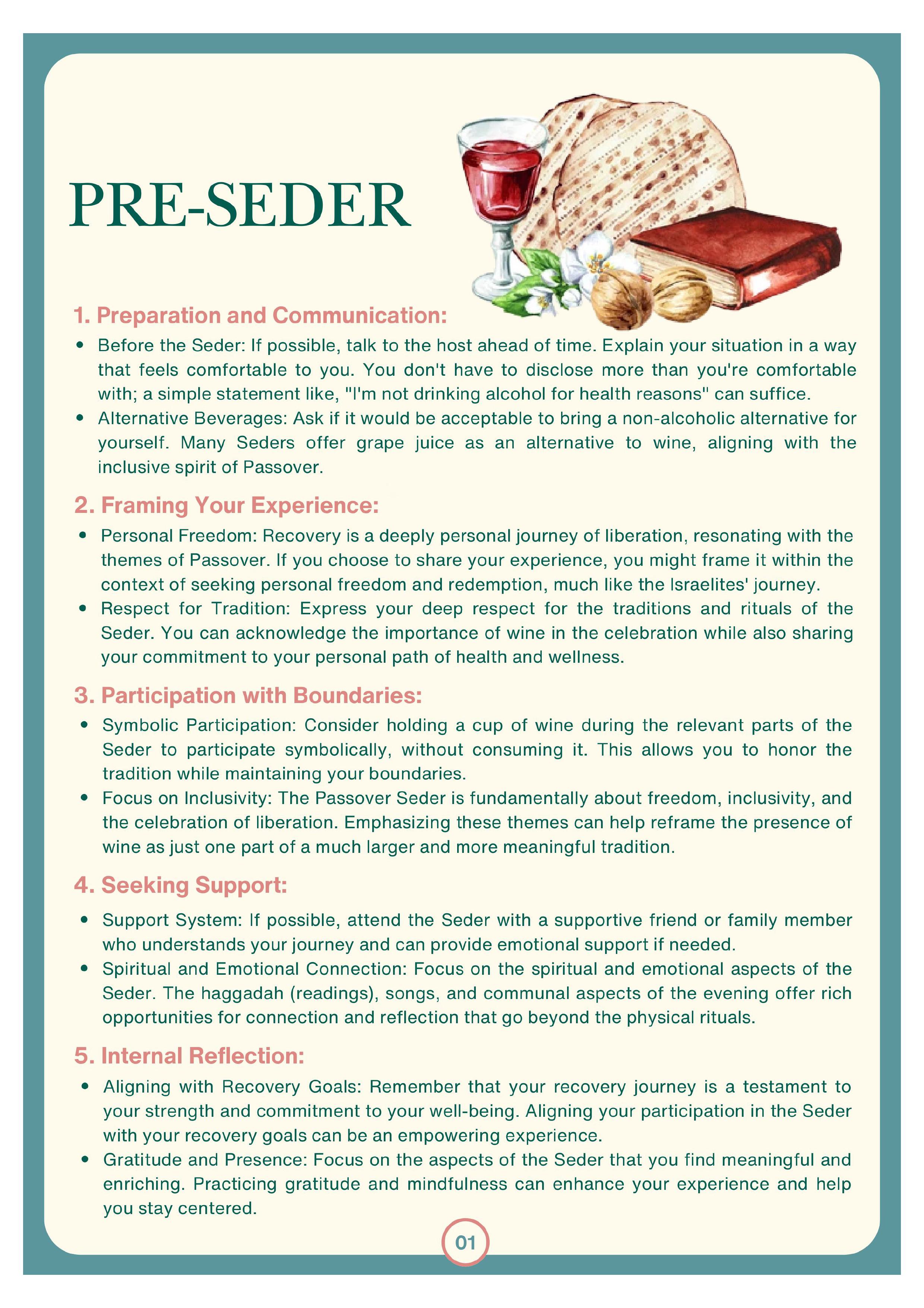 14Y Selah: Pre-Seder Planning