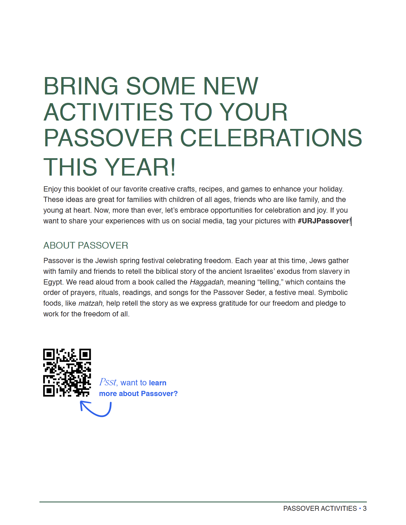 New Passover Activities 