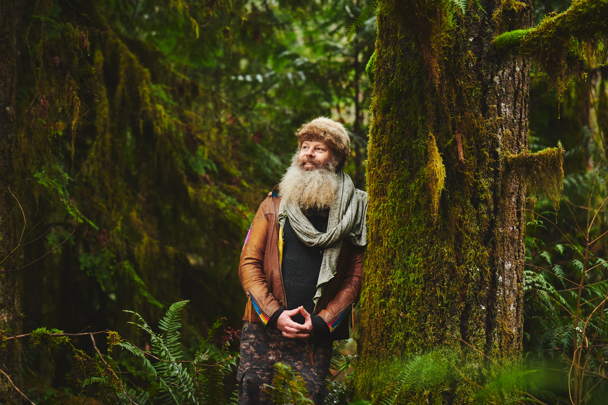 Landowner viewing forest
