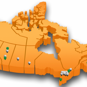Map of Canada locations