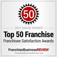 2019 Award winner for Top 50 Franchise in Franchisee Satisfaction Awards