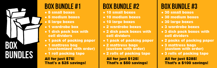 box packages for moving with two men and a truck