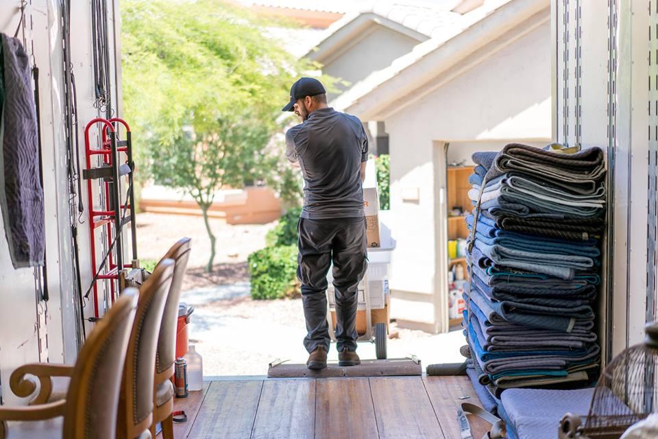mover bringing dolly into the truck in doral florida