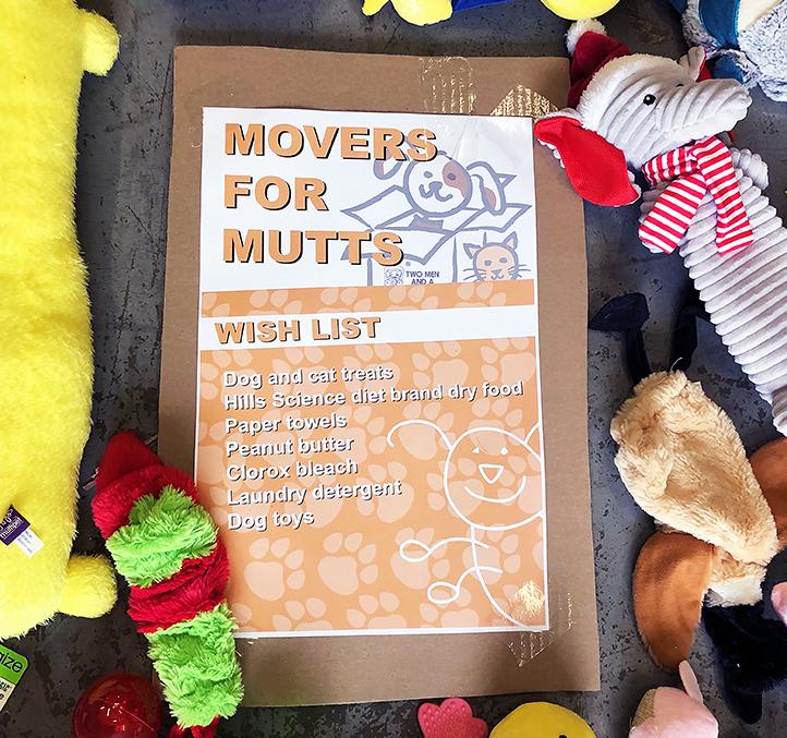 movers for mutts donation pic items 2019