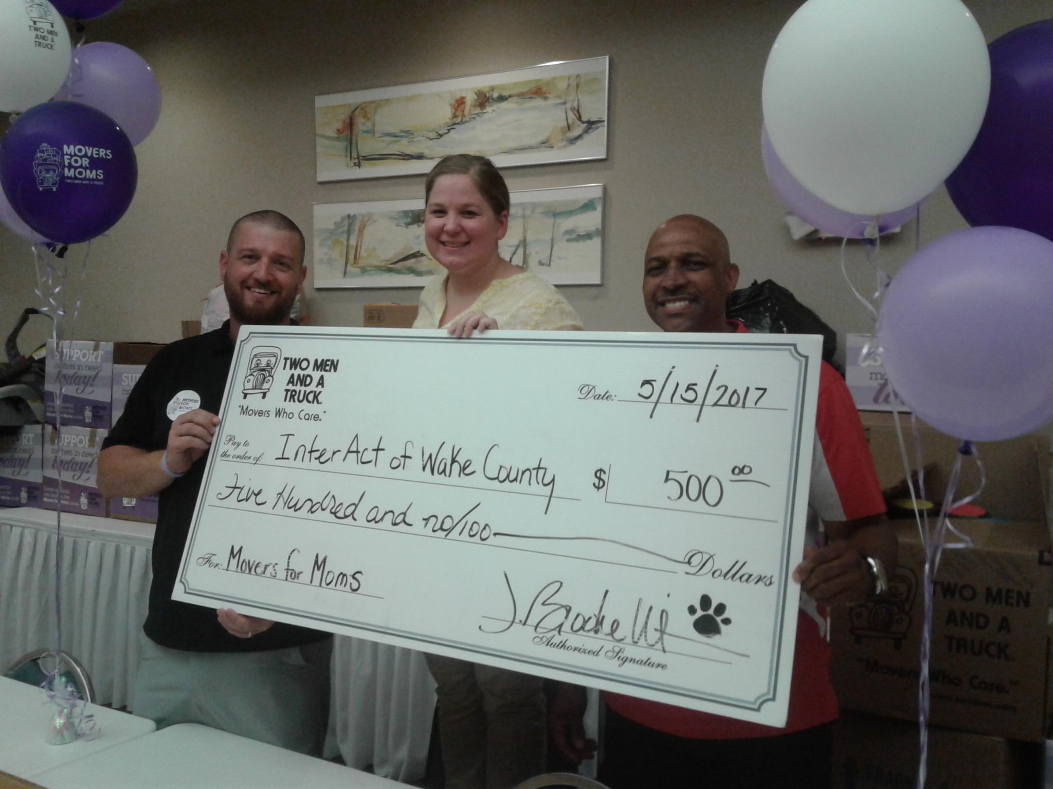 Raleigh donation check.jpg Thumbnail