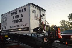 value flex long distance moving container being loaded