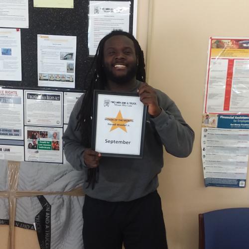 Darnell Woodall, mover of the month for two men and a truck alexandria