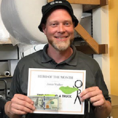 two men and a truck driver of the month