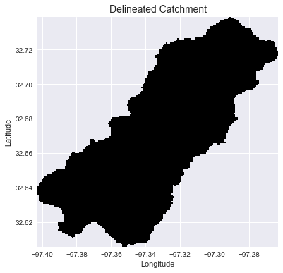 Delineated catchment