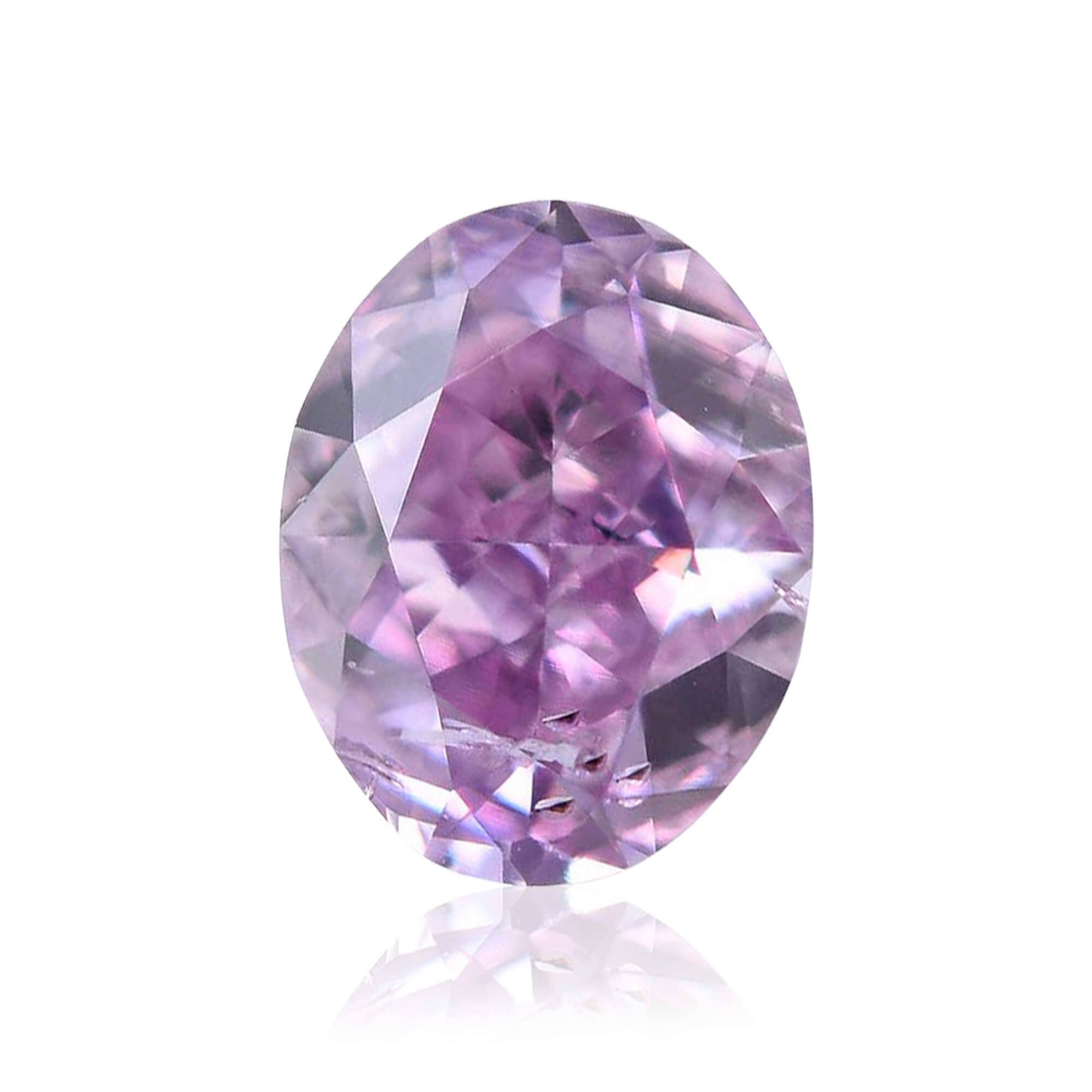 0.22CT, Fancy Intense Purple-Pink Diamond, Oval Shape, I1 Clarity