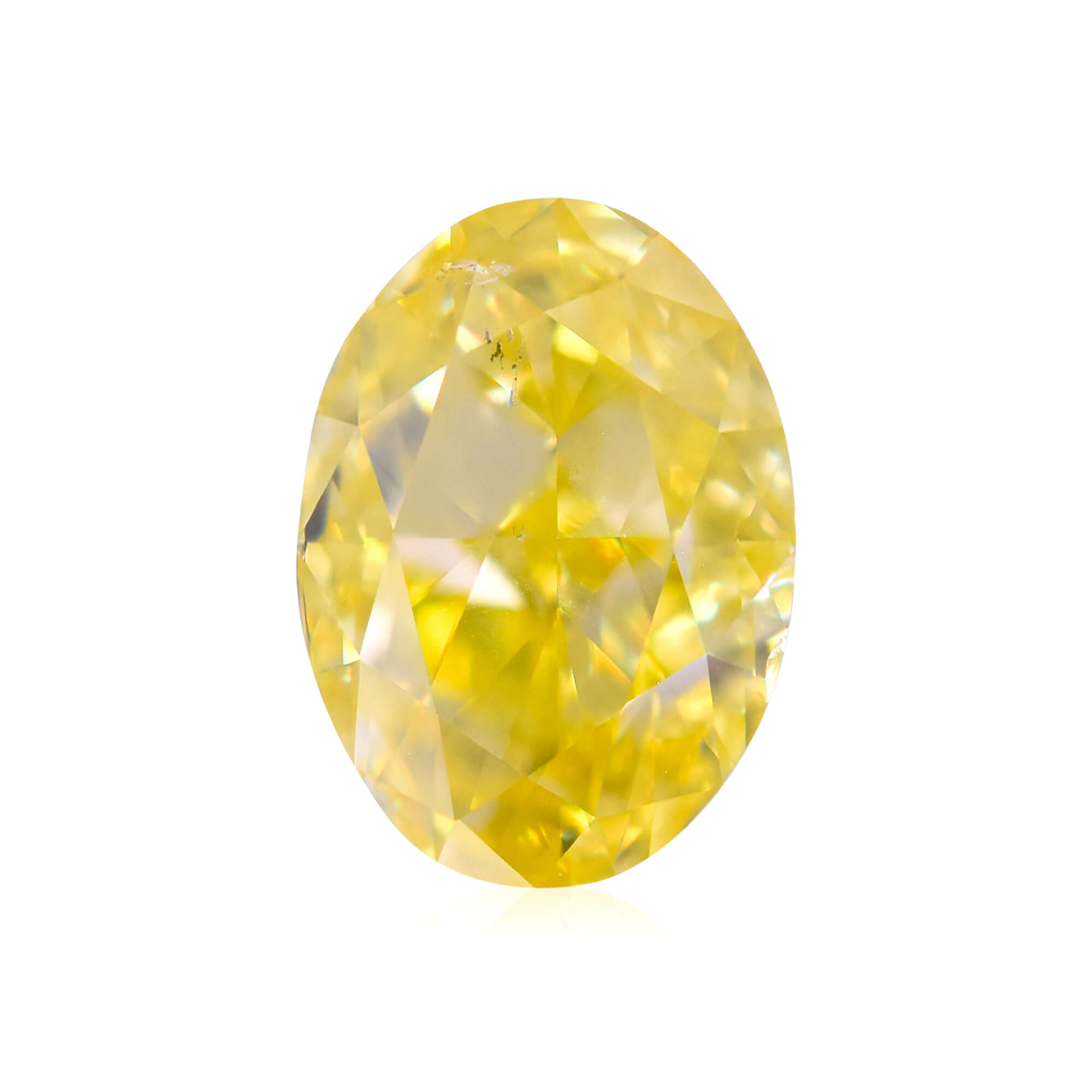 0.45CT, Fancy Intense Yellow Diamond, Oval Shape, SI1 Clarity