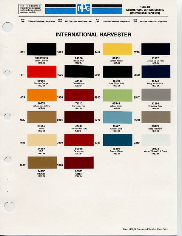 PPG or Dupont paint codes General IH Red Power Magazine Community