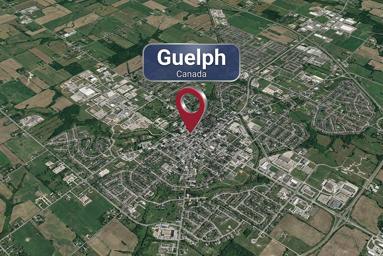 Zoom Earth Guelph - Zoom out view example