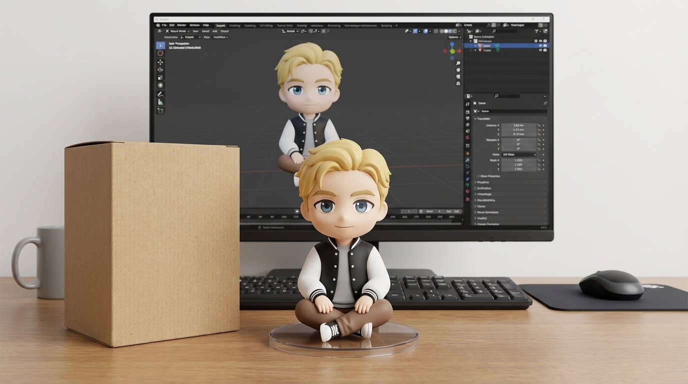 3D figurines AI process example