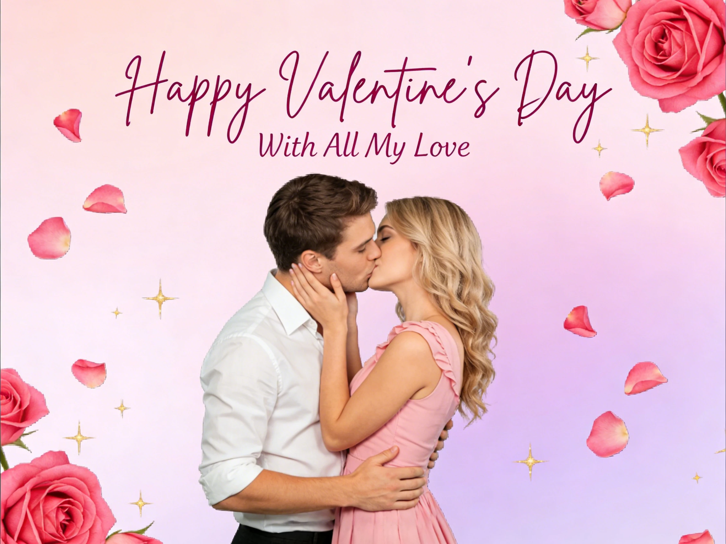 Romantic Couple Kiss Card