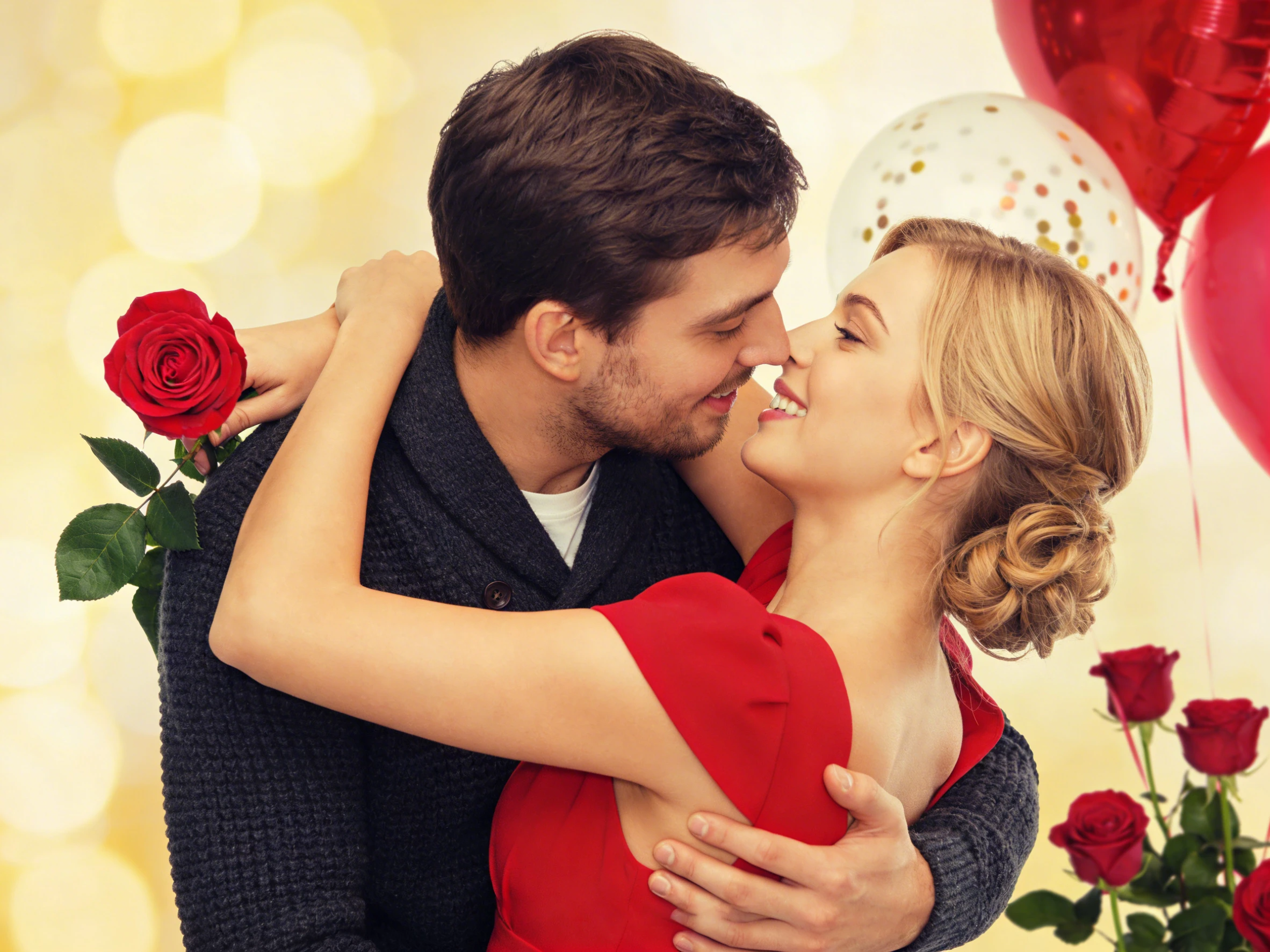 Cute Valentine Hug Scene