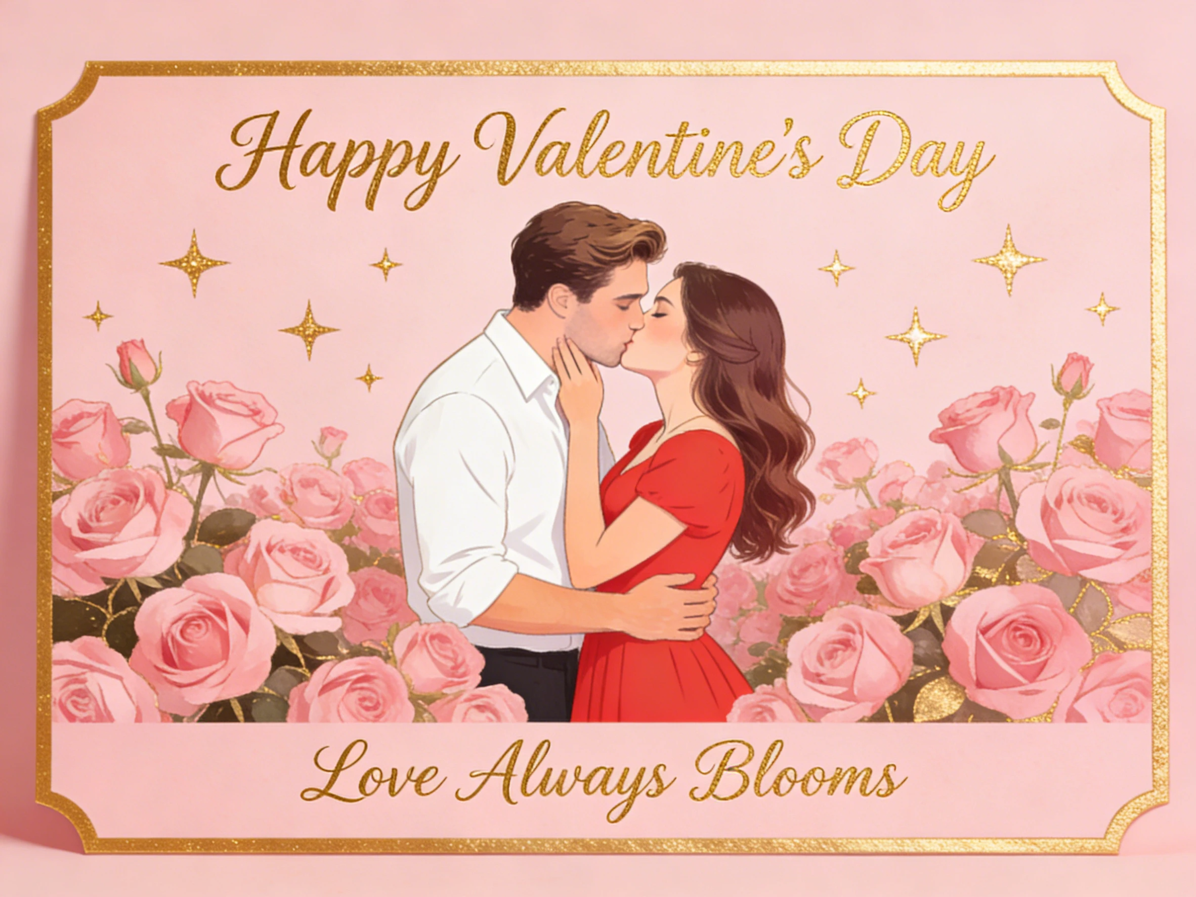 Cartoon-style Valentine's Day card