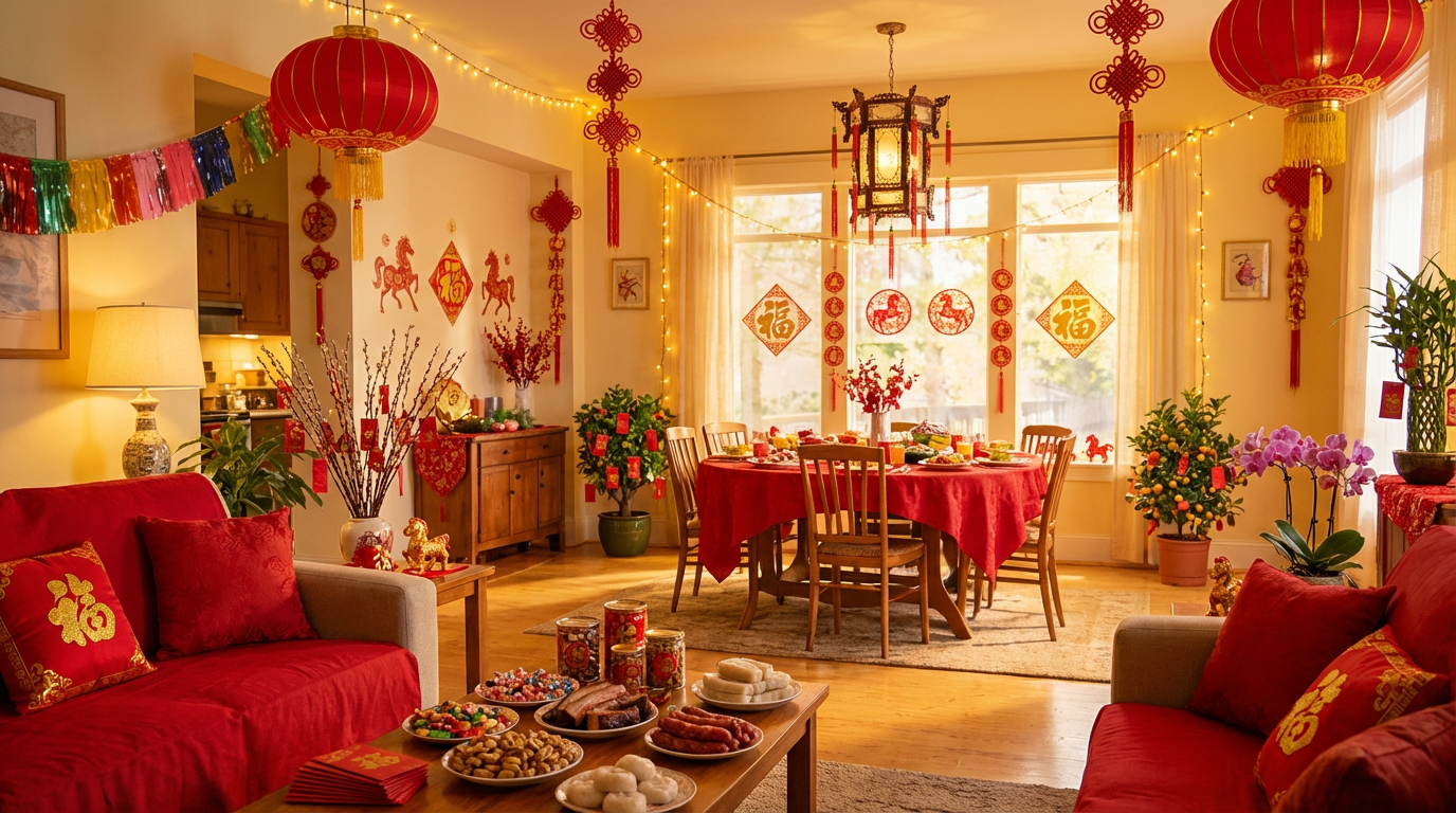 After: Chinese New Year Decorations Ready for Party