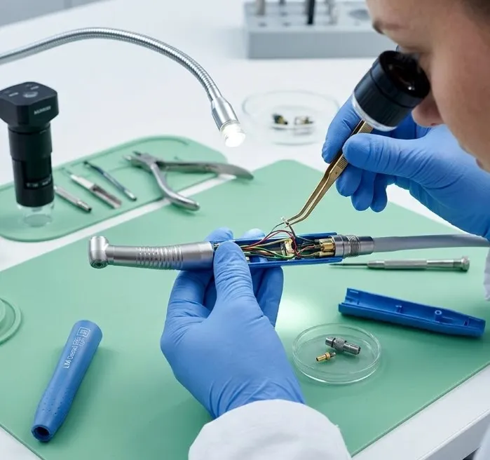 a-close-up-of-an-lm-dental-handpiece-being-carefully-disassembled-to-inspect-internal-wiring-showing-a-technician-examining-the-components..webp