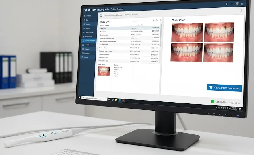dental-clinic-workstation-displaying-patient-records-with-attached-intraoral-images-emphasizing-software-compatibility-and-data-stability..webp