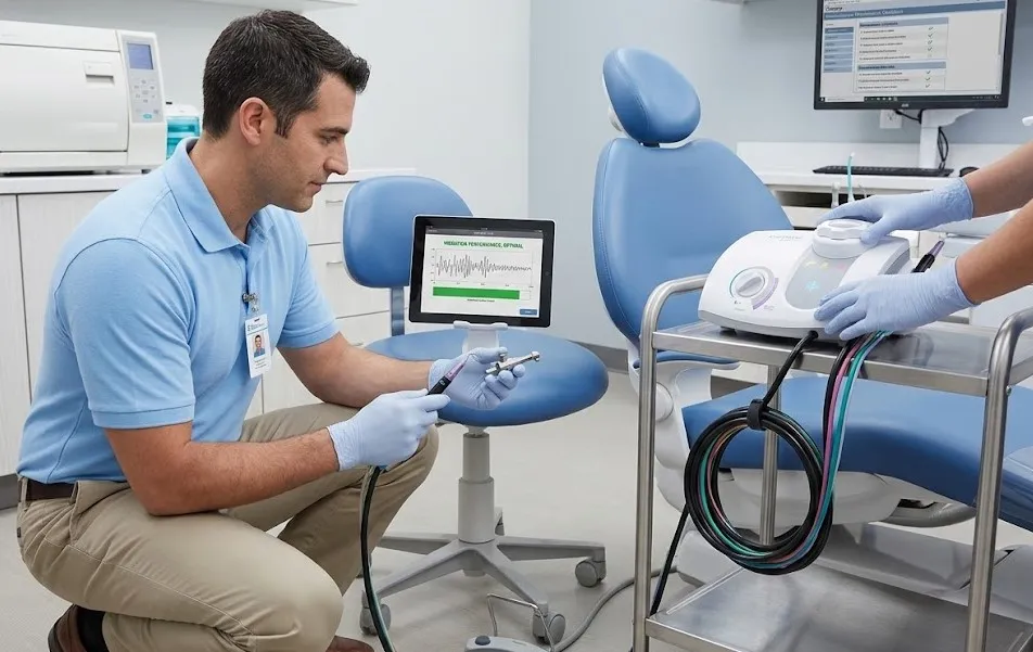 dental-technician-testing-a-dentsply-cavitron-jet-plus-unit-connected-to-a-dental-chair-checking-vibration-performance-and-functionality-during-maintenance..webp