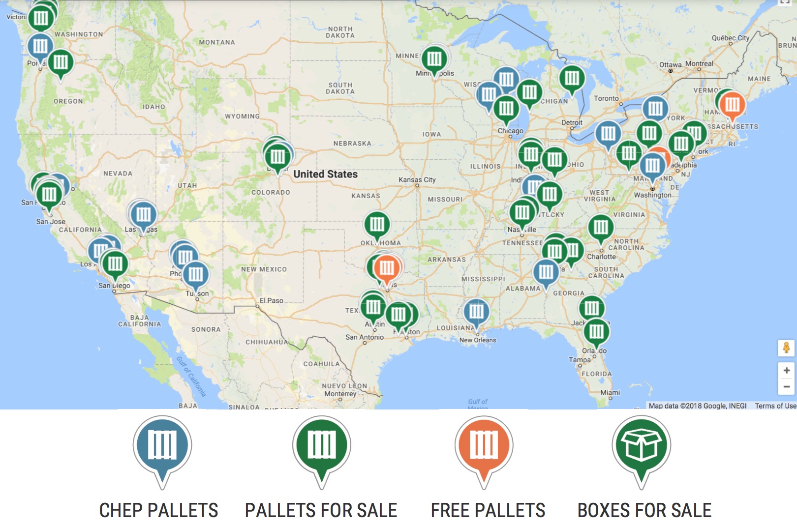 United States Pallet Locations