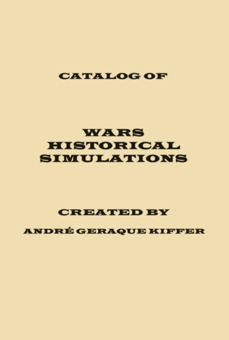 Portada: Catalog Of Wars Historical Simulations, Created By