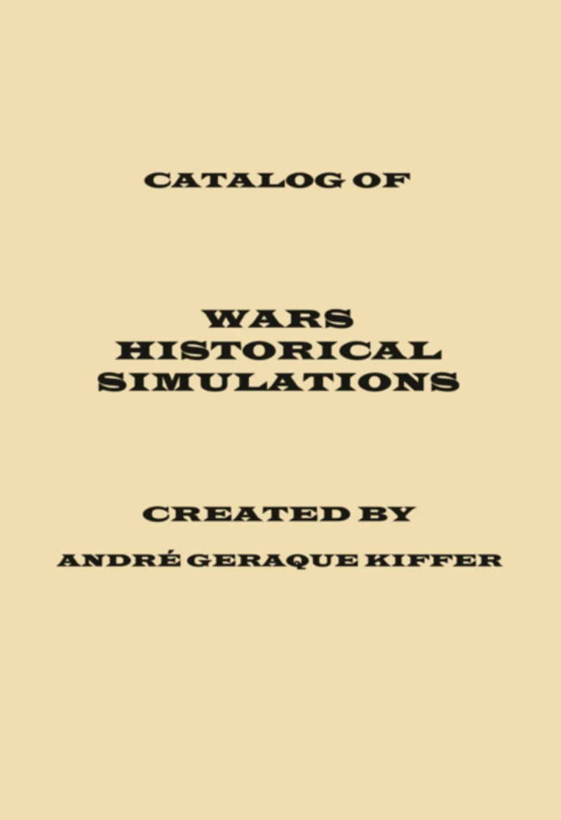 Portada: Catalog Of Wars Historical Simulations, Created By