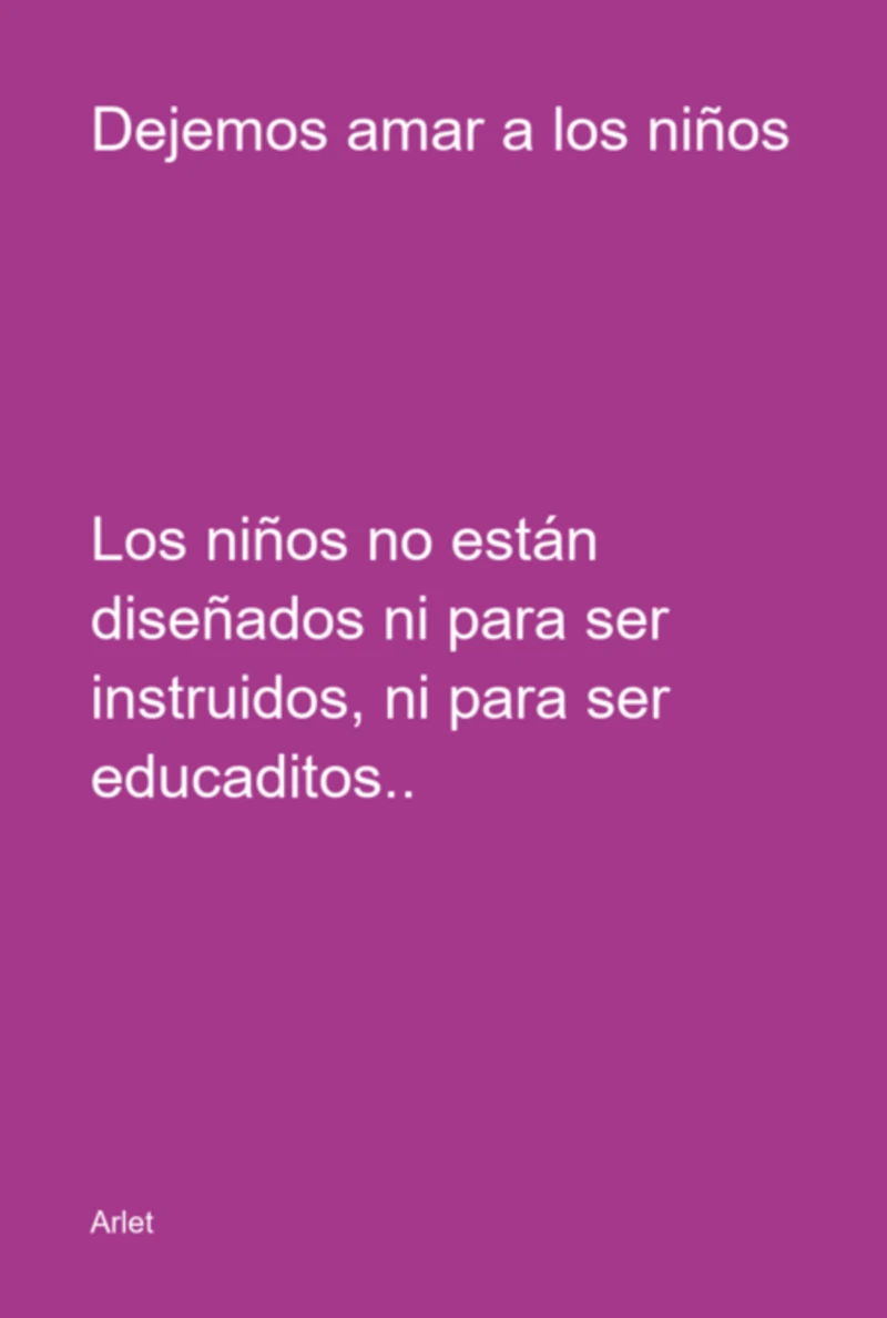 Portada: Dejemos Amar A Los Niños
