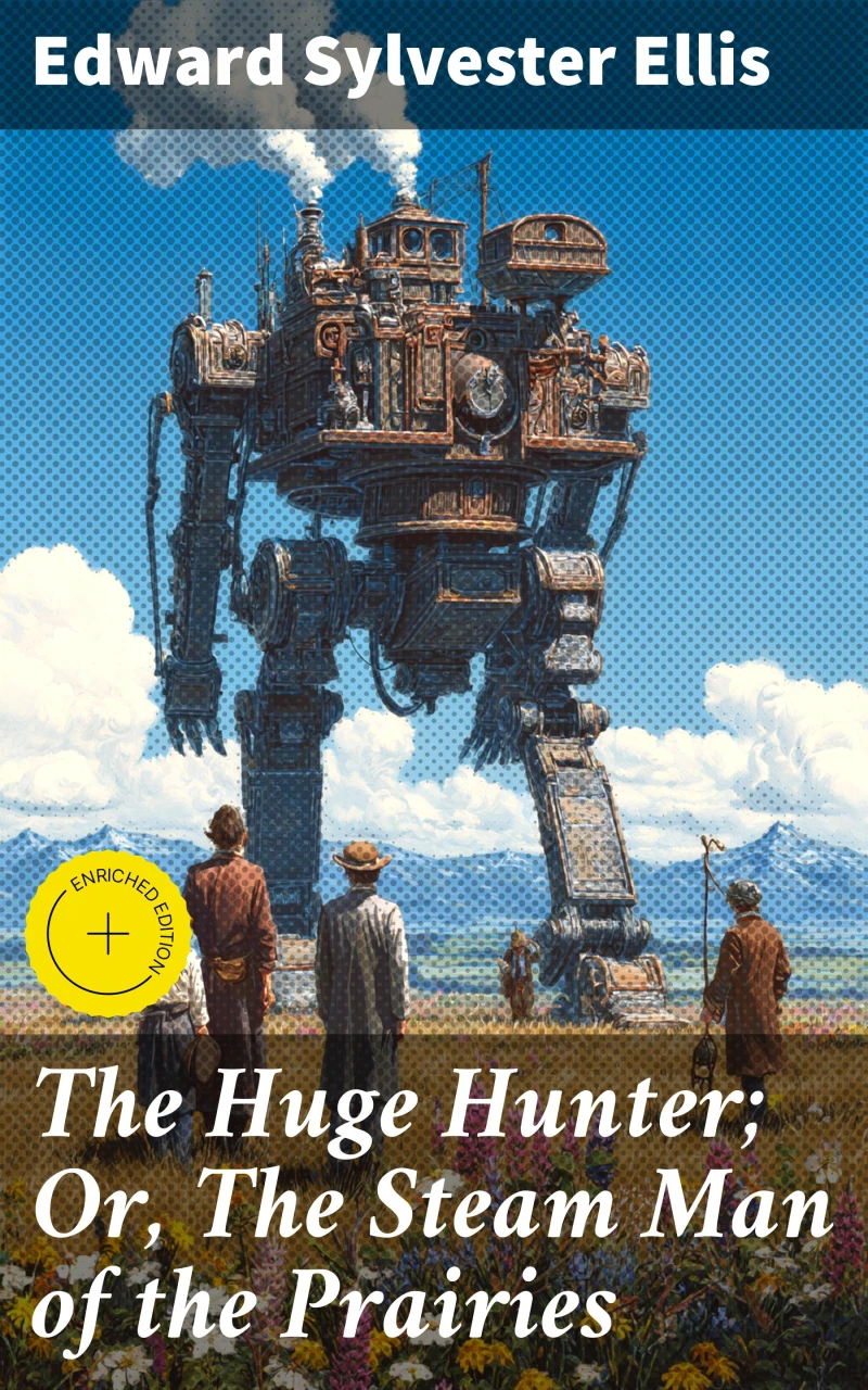 Portada: The Huge Hunter; Or, The Steam Man of the Prairies