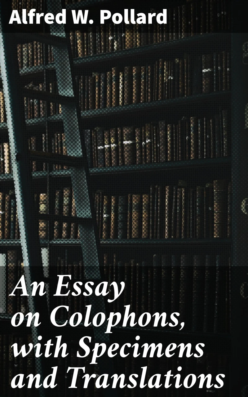 Portada: An Essay on Colophons, with Specimens and Translations