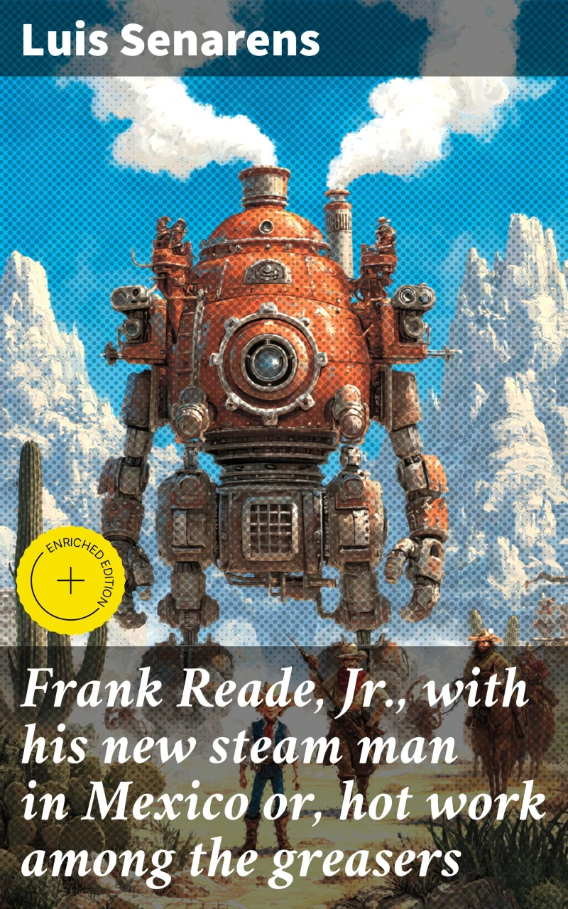 Portada: Frank Reade, Jr., with his new steam man in Mexico or, hot work among the greasers