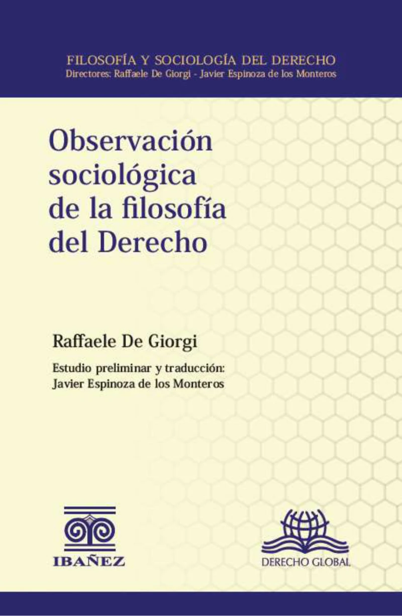 Portada: Observación sociológica de la filosofía del derecho
