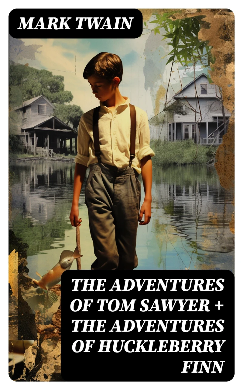 Portada: The Adventures of Tom Sawyer + The Adventures of Huckleberry Finn