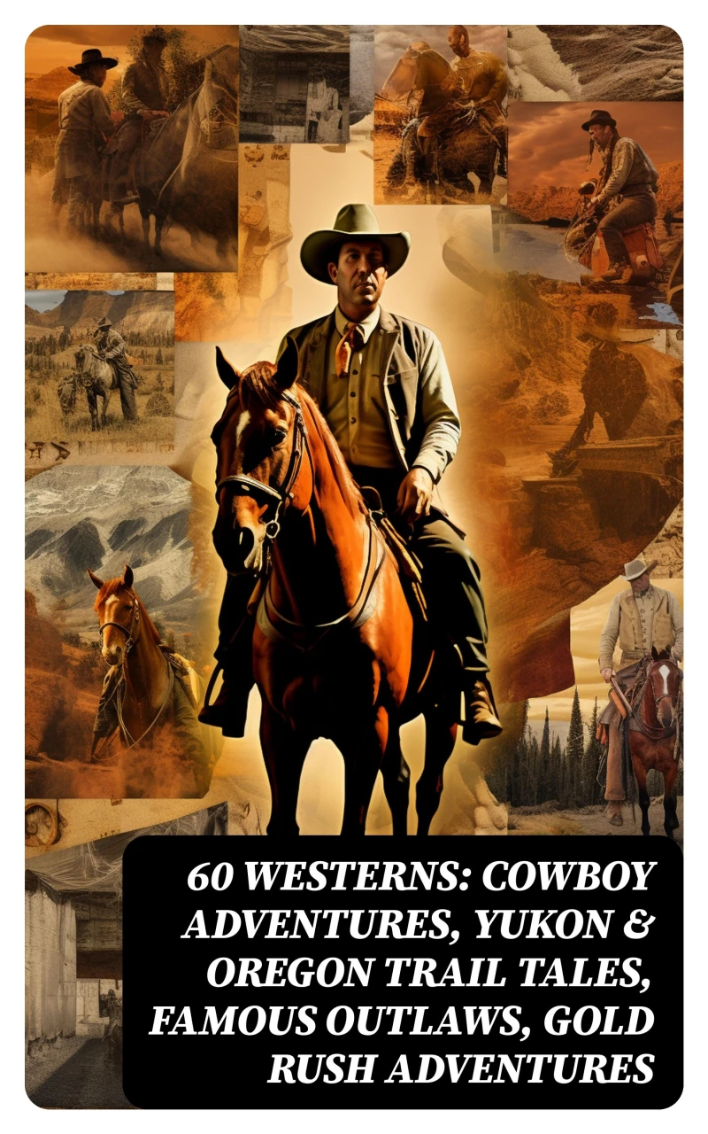Portada: 60 WESTERNS: Cowboy Adventures, Yukon & Oregon Trail Tales, Famous Outlaws, Gold Rush Adventures