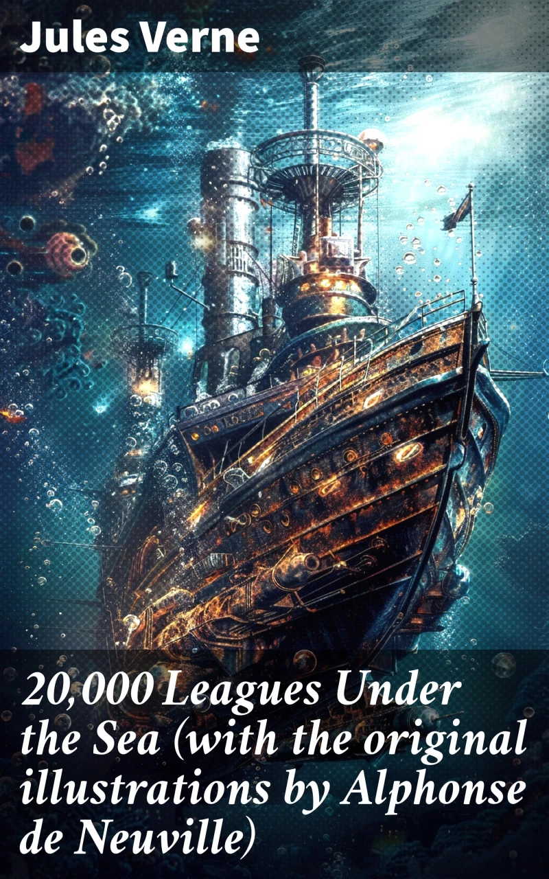 Portada: 20,000 Leagues Under the Sea (with the original illustrations by Alphonse de Neuville)