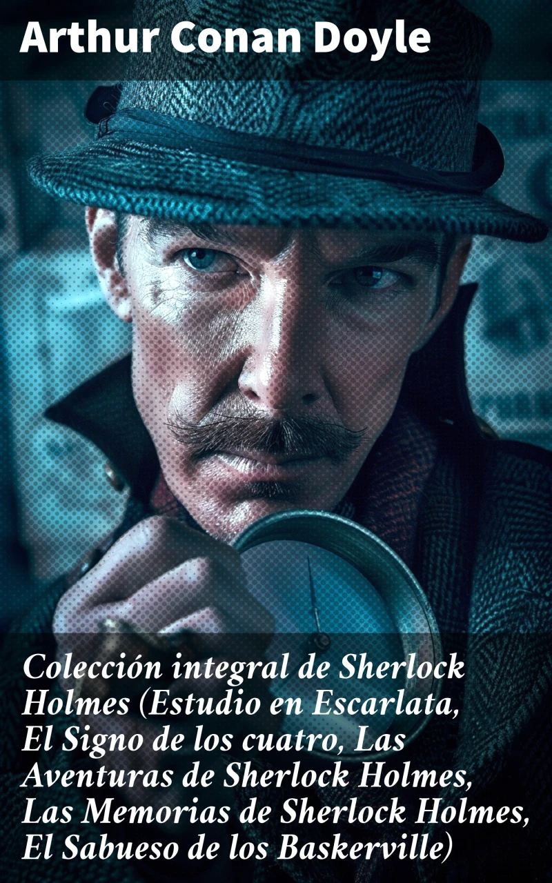 Portada: Colección integral de Sherlock Holmes (Estudio en Escarlata, El Signo de los cuatro, Las Aventuras de Sherlock Holmes, Las Memorias de Sherlock Holmes, El Sabueso de los Baskerville)