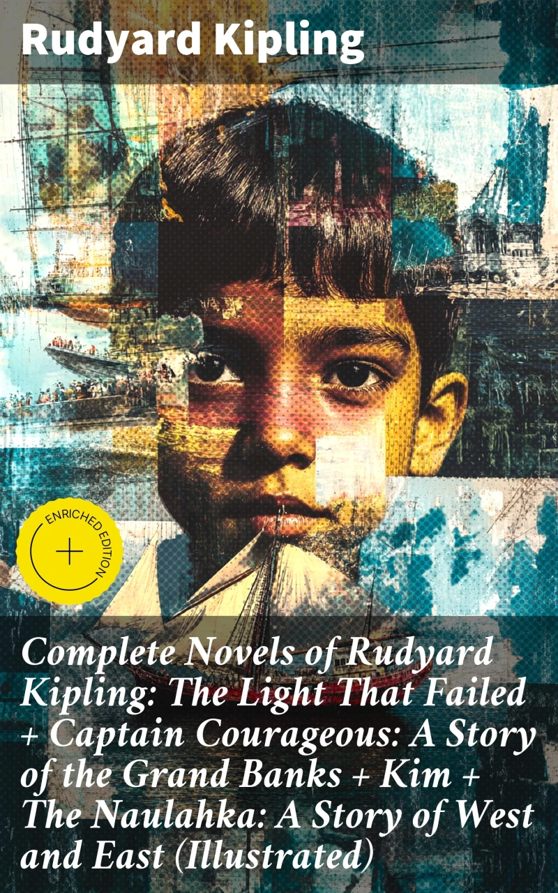 Portada: Complete Novels of Rudyard Kipling: The Light That Failed + Captain Courageous: A Story of the Grand Banks + Kim + The Naulahka: A Story of West and East (Illustrated)