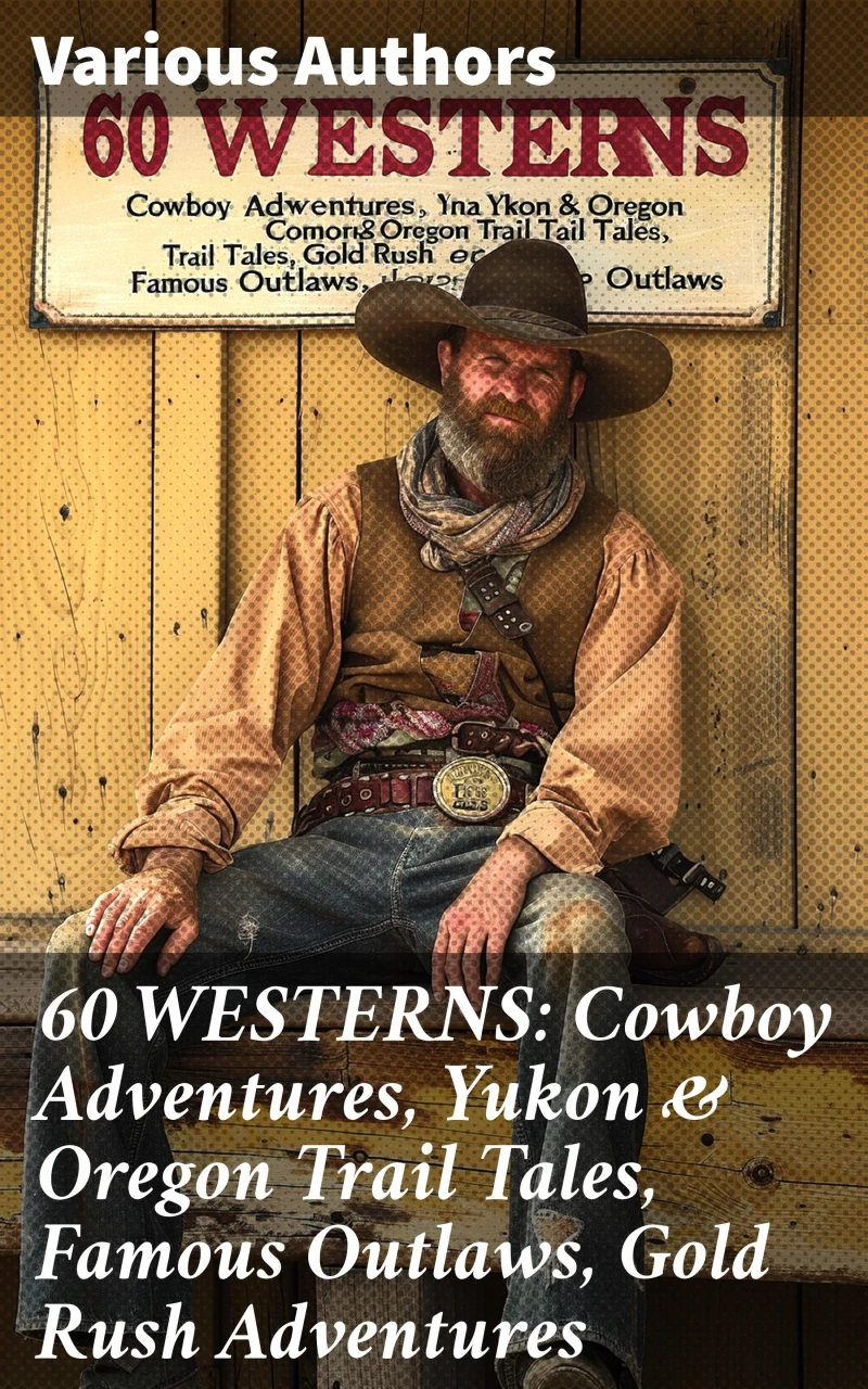 Portada: 60 WESTERNS: Cowboy Adventures, Yukon & Oregon Trail Tales, Famous Outlaws, Gold Rush Adventures