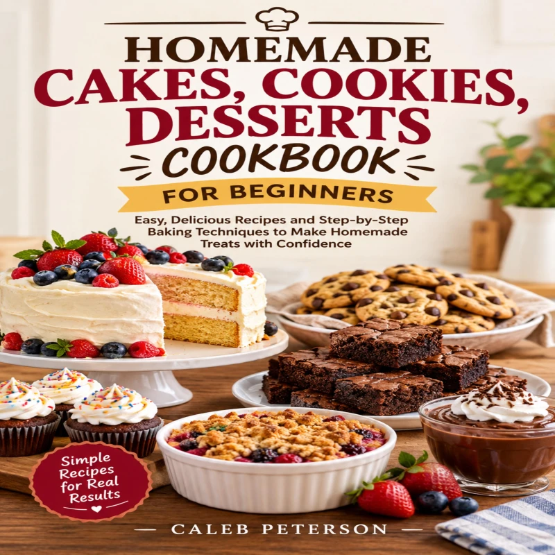 Portada: Homemade Cakes, Cookies, Desserts Cookbook For Beginners