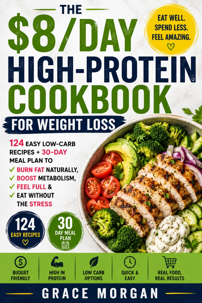 Portada: The $8/day High-protein Cookbook For Weight Loss
