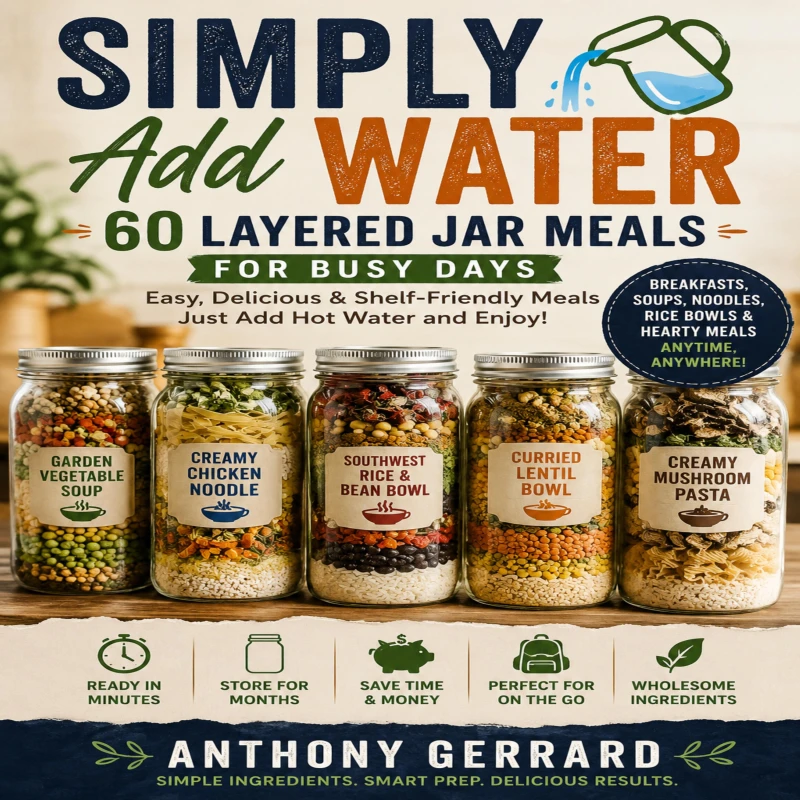 Portada: Simply Add Water: 60 Layered Jar Meals For Busy Days