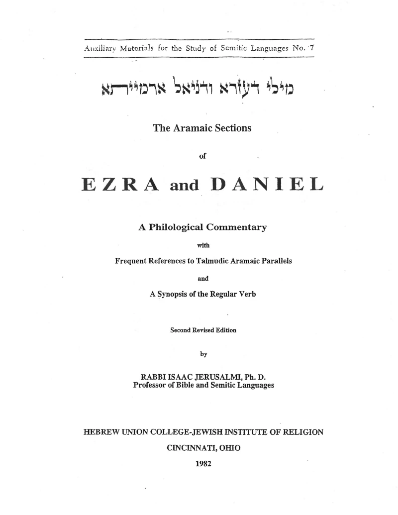 Portada: The Aramaic Sections of Ezra and Daniel