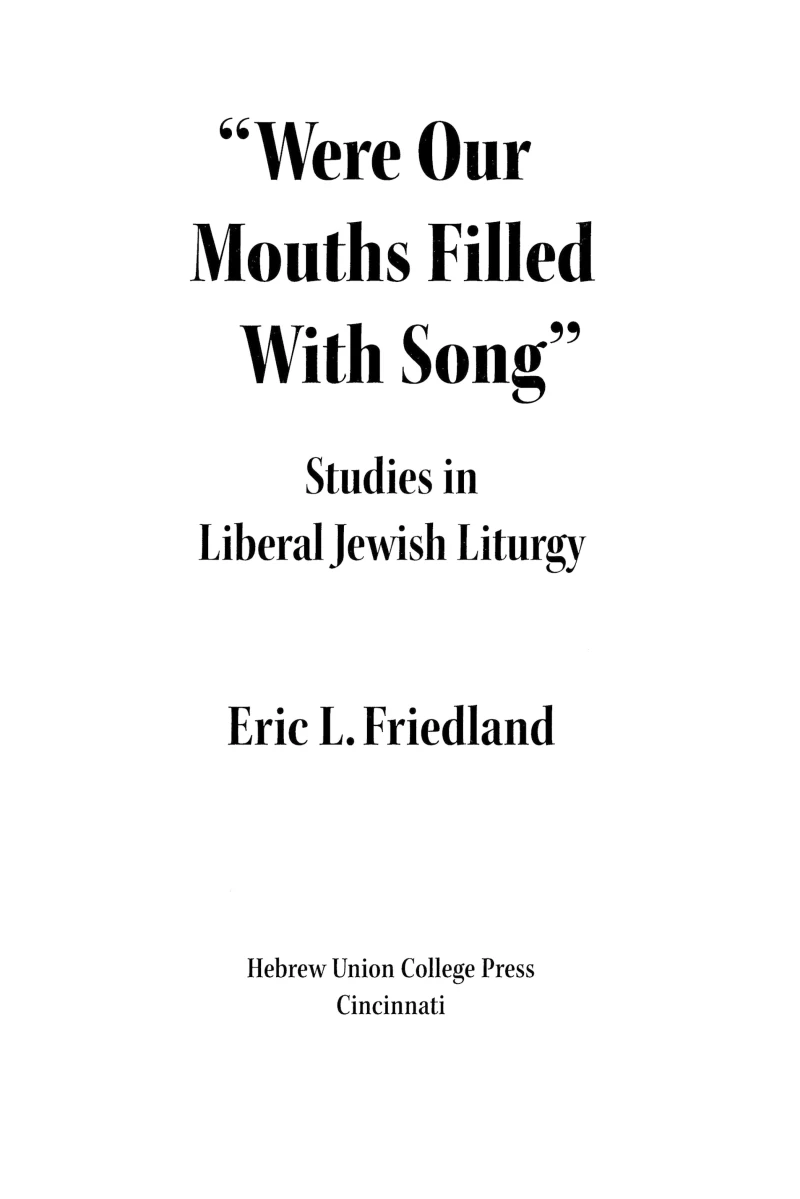 Portada: Were Our Mouths Filled With Song