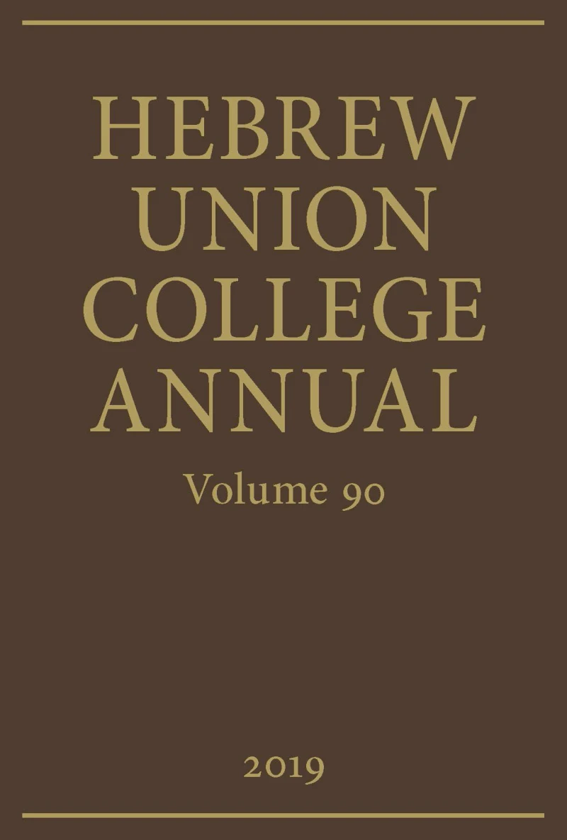 Portada: Hebrew Union College Annual Volume 90 (2019)