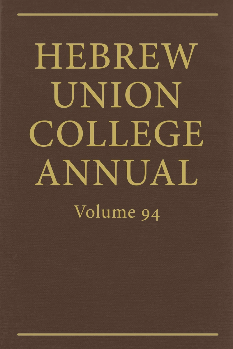 Portada: Hebrew Union College Annual Vol. 94 (2023)