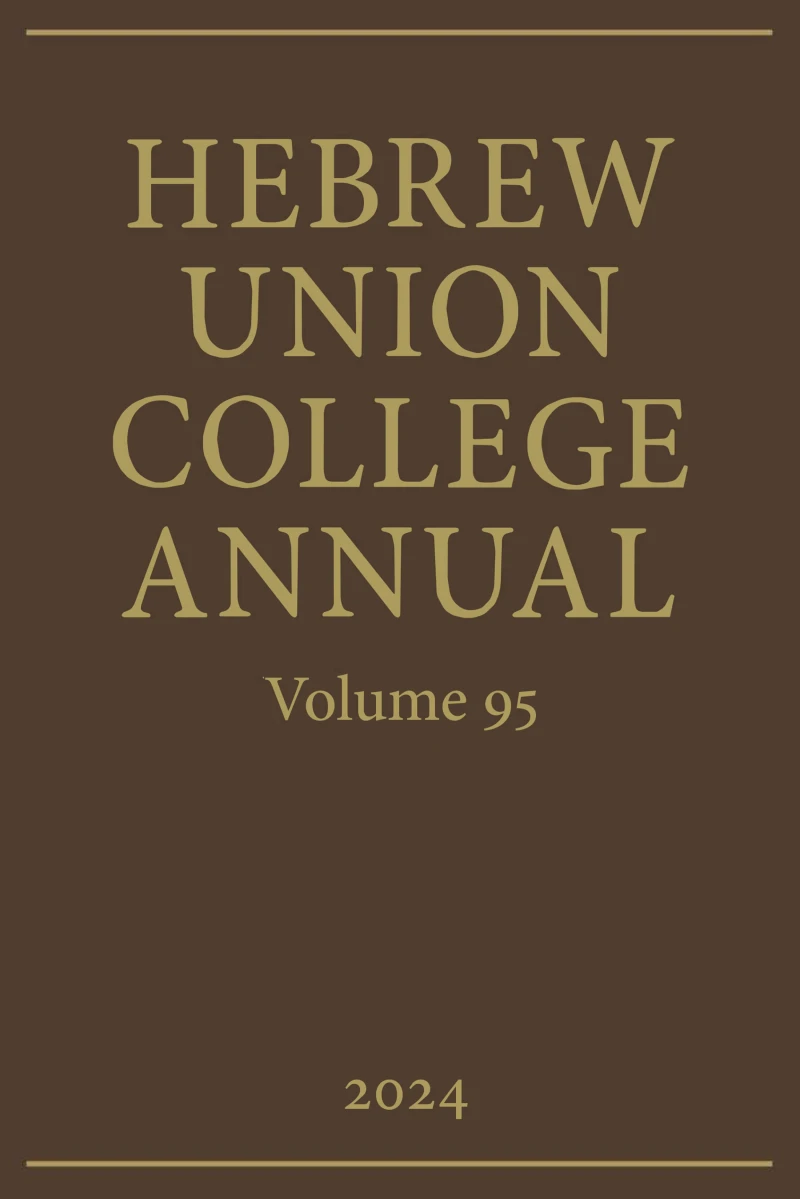 Portada: Hebrew Union College Annual Volume 95