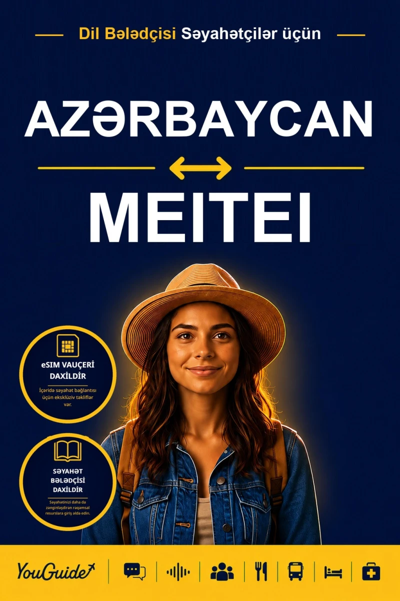 Portada: The Language Guide for Travelers - Azerbaijani to Meitei