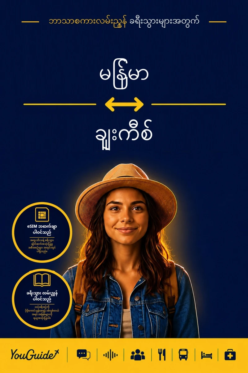 Portada: The Language Guide for Travelers - Burmese to Chuukese