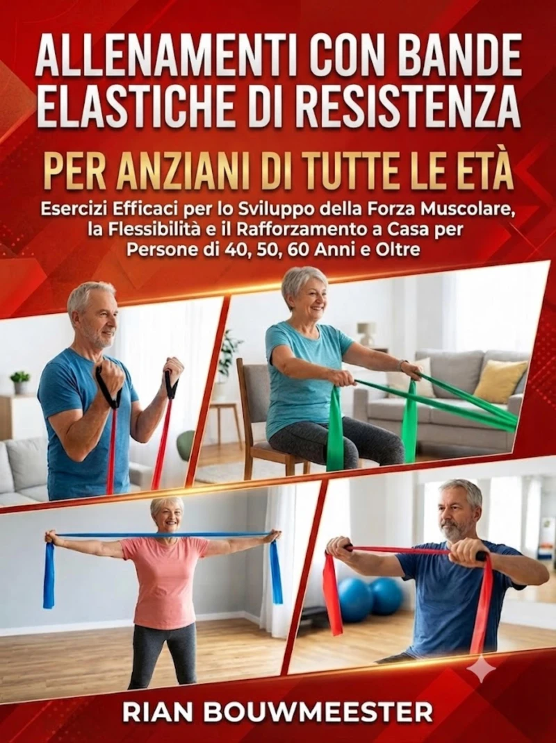 Portada: Allenamenti con Bande Elastiche di Resistenza per Anziani di Tutte le Età